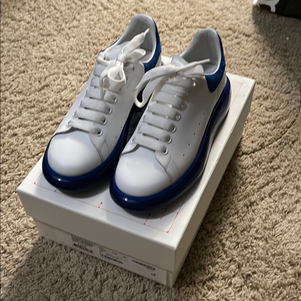 Alexander McQueen white and blue sneaker